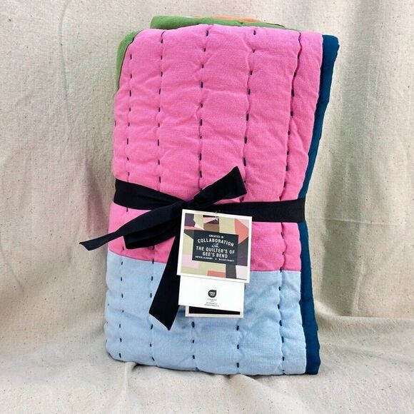 Gee’s Bend Target 2024 Lap Quilt Pieced Throw Delia Thibodeaux Modern Qu… - Picture 5 of 6